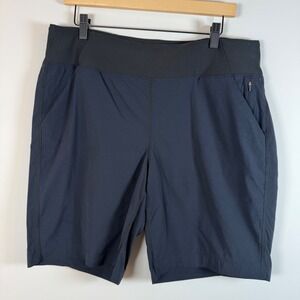 prAna Women's XL Koen Flat Front Shorts Black Athletic Performance Activewear